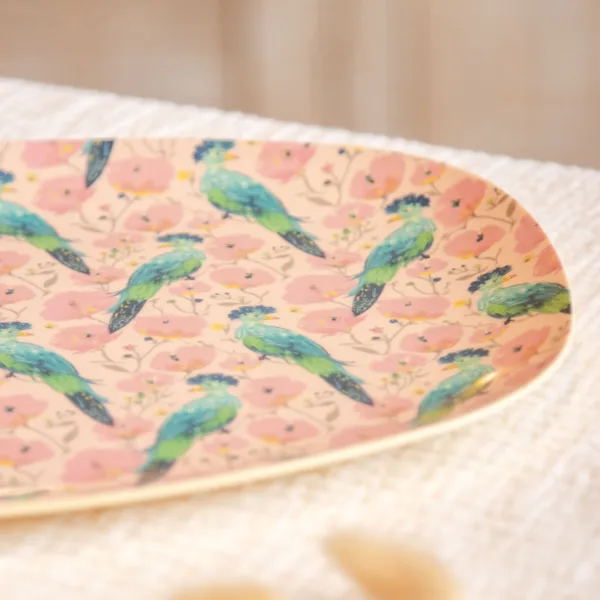 Image illustrative de l'article "Plateau – exotic bird print"