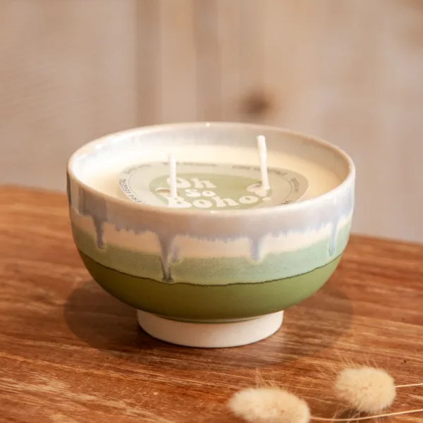 Image illustrative de l'article "Bougie Bambou vert – dégradé vert"